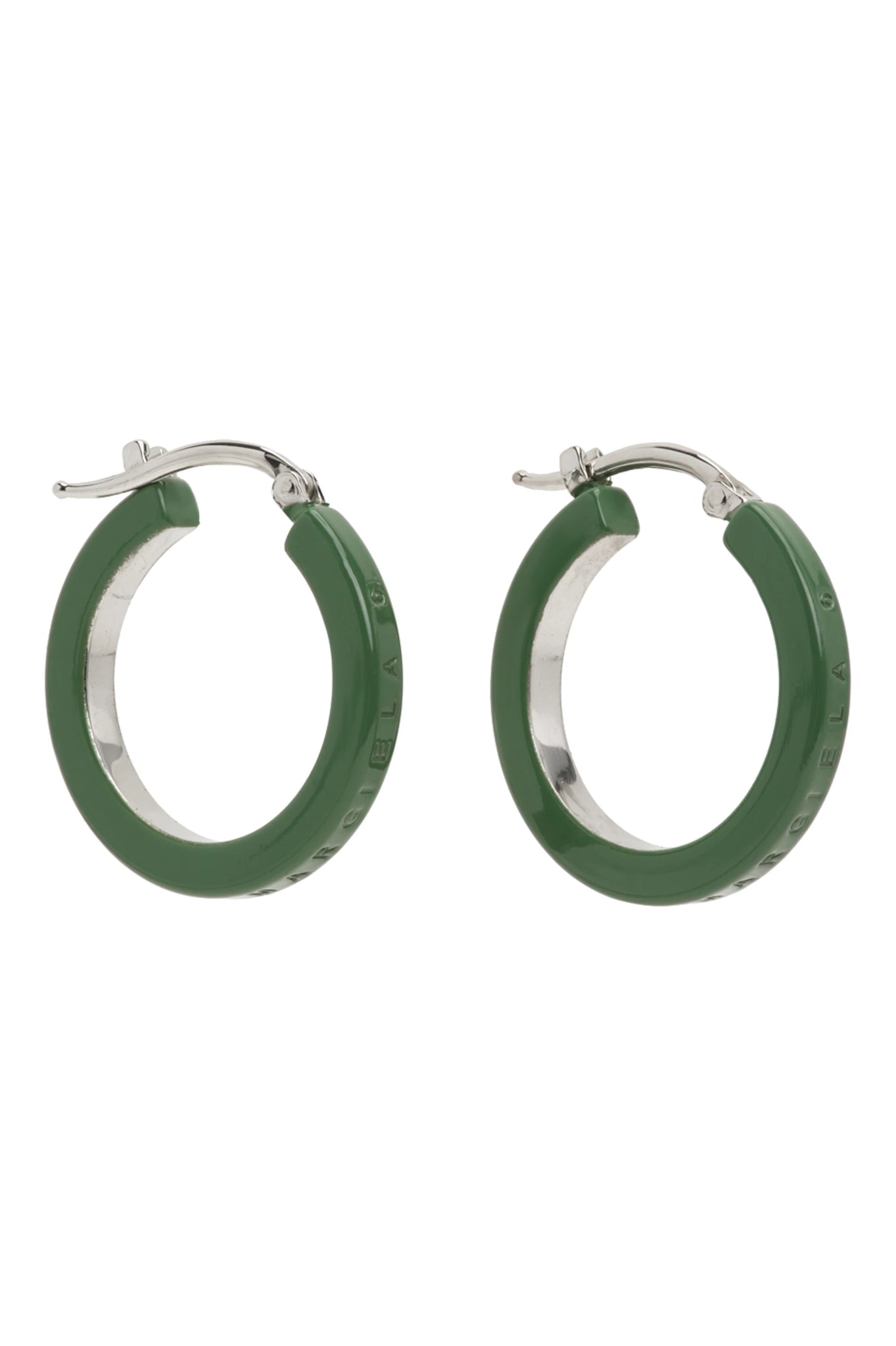 logo-engraved hoop earrings